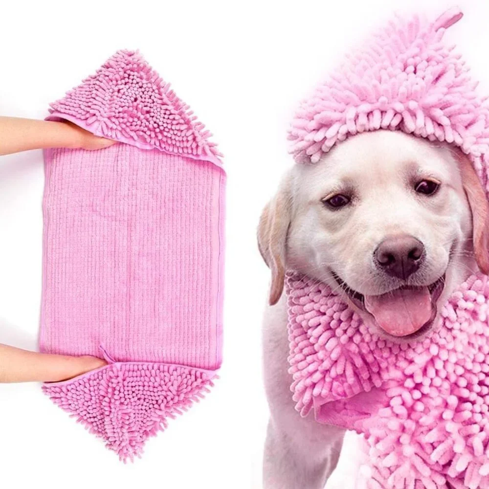 Quick-Drying Chenille Pet Cleaning Towel Eco-Friendly Foldable Dog Bath Glove